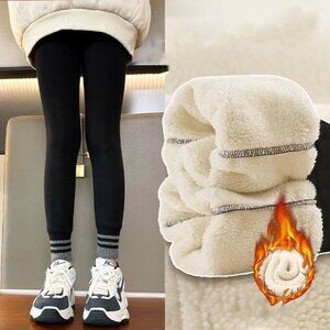 New Super Warm Fleece-Lined Leggings for Girls